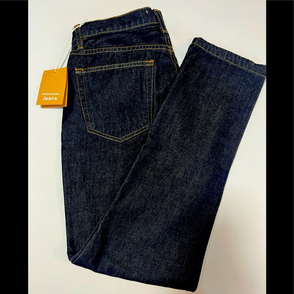 NWT Reformation Jeans Julia High Cigarette Jean. Augusta dark wash. Size 28
